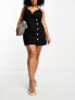 Фото #4 товара ASOS DESIGN Curve linen wrap cami mini sundress with button detail in black