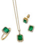 ფოტო #4 პროდუქტის Brasilica by EFFY® Emerald (1-9/10 ct. t.w.) and Diamond (1/4 ct. t.w.) Stud Earrings in 14k Gold, Created for Macy's
