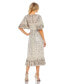 ფოტო #3 პროდუქტის Women's Sequin Flounce Sleeve Midi Dress