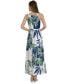 Фото #2 товара Women's Palm-Print Square-Neck Maxi Dress