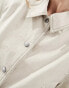 Фото #8 товара ASOS DESIGN linen tailored bomber jacket with collar in stone