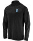 ფოტო #3 პროდუქტის Men's Black Seattle Kraken Primary Logo Quarter-Zip Pullover Fleece Jacket