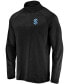 Men's Black Seattle Kraken Primary Logo Quarter-Zip Pullover Fleece Jacket