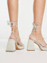 MIM Elie heeled strappy sandal in white