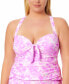 Фото #1 товара California Waves 281805 Trendy Plus Size Tie-Dye Tankini Top, Size 2 (20/22)