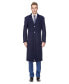 ფოტო #1 პროდუქტის Men's Knee Length Wool Blend Three Button Long Jacket Overcoat Top Coat