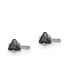 Stainless Steel Polished Black Triangle CZ Stud Earrings