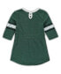 ფოტო #2 პროდუქტის Girls Toddler Heathered Green Distressed Michigan State Spartans Poppin Sleeve Stripe Dress