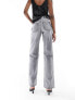 Фото #5 товара Stradivarius Tall wide leg dad jean in washed grey