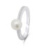 Elegant silver ring with real pearl RI055W
