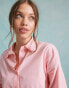 Фото #3 товара Miss Selfridge poplin cropped dropped pocket shirt in pink co ord