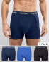 Calvin Klein Cotton Stretch 3 pack trunks in multi Marineblau/Blau/Schwarz, XS - W24-27 - фото #1