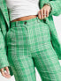 ASOS DESIGN Tall straight ankle suit trouser in green check