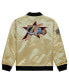 Men's Gold Distressed Philadelphia 76ers Team OG 2.0 Vintage-Like Logo Satin Full-Zip Jacket