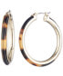 Gold-Tone Tortoise-Look Medium Hoop Earrings, 1.7"