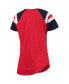 Women's Red and Navy St. Louis Cardinals Game On Notch Neck Raglan T-shirt