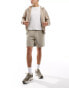 Pull&Bear textured short in grey grau, L - фото #4