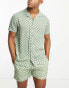 Hunky Trunks beach shirt in khaki checkerboard print