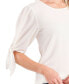 Фото #3 товара Women's Bow-Detail Puff-Sleeve Elbow Sleeve Blouse