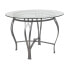 Фото #2 товара Syracuse 42'' Round Glass Dining Table With Silver Metal Frame