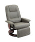 Фото #1 товара Faux Leather Manual Recliner with Swivel Wood Base Padded Armrest