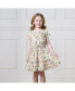 Фото #3 товара Little Girls Organic Short Sleeve Split Neck Tiered Dress