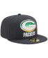 Фото #2 товара Men's Graphite Green Bay Packers Color Dim 59Fifty Fitted Hat