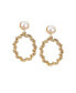 Women's Gold Embellished Circular Drop Earrings