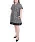 Фото #3 товара Plus Size Short Sleeve Zip Front Dress