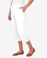 Women's Classic Stretch Waist Accord Capri Pants with Button Hem