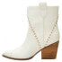 COCONUTS by Matisse Ace Studded Pull On Pointed Toe Booties Womens White Casual
