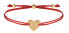 Фото #1 товара Плетеный браслет с красно-золотым сердцем