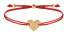 Corded bracelet with red / gold heart