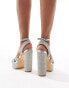 Фото #2 товара Azalea Wang Kinslee embellished platform heeled sandals in silver