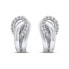 Stylish silver earrings with zircons EA276W