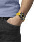 ფოტო #5 პროდუქტის Men's Swiss Automatic Sideral S Yellow Perforated Rubber Strap Watch 41mm