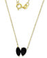 Black Cubic Zirconia Marquise & Pear Double Stone Pendant Necklace in 14k Gold-Plated Sterling Silver, 18" + 2" extender