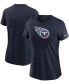 Фото #1 товара Women's Navy Tennessee Titans Logo Essential T-shirt