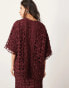 ASOS EDITION floral cutwork oversized tshirt co-ord in burgundy Красный, 44 - фото #7