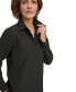 Фото #4 товара Women's Solid Covered-Placket Long-Sleeve Shirt
