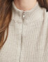 ASOS DESIGN zip through funnel neck cardigan in cream