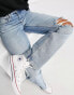 Фото #4 товара ONLY Robyn distressed straight leg jeans in light blue wash