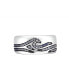 ფოტო #1 პროდუქტის Breaking Waves Design Sterling Silver Blue Sapphire, Topaz Gemstone Band Men Ring