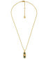 Фото #2 товара Michael Kors 14K Gold Plated Tiger's Eye Dog Tag Necklace