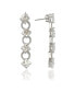 Suzy Levian Sterling Silver Cubic Zirconia Asscher-cut and Circle Long Dangle Earrings