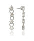 ფოტო #2 პროდუქტის Suzy Levian Sterling Silver Cubic Zirconia Asscher-cut and Circle Long Dangle Earrings