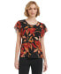 ფოტო #1 პროდუქტის Women's Short Sleeve Printed Top