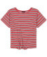 ფოტო #1 პროდუქტის Big Girls Striped Tie-Front T-Shirt