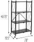 Collapsible 4-Tier Wheeled Metal Shelf