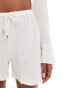 River Island textured pull on short co-ord in cream Бежевый, 34 - фото #3